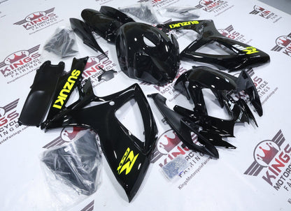 Suzuki GSXR600 Fairings (2006-2007) Black, Neon Yellow at KingsMotorcycleFairings.com