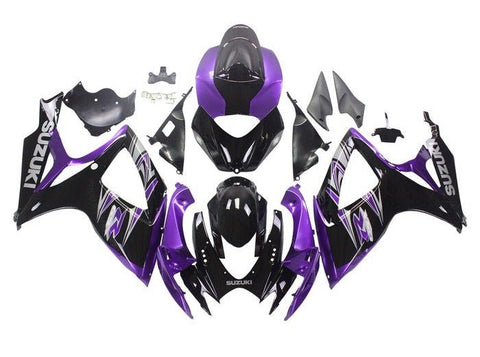 Suzuki GSXR 600 Fairings (2006-2007) Black, Purple at KingsMotorcycleFairings.com