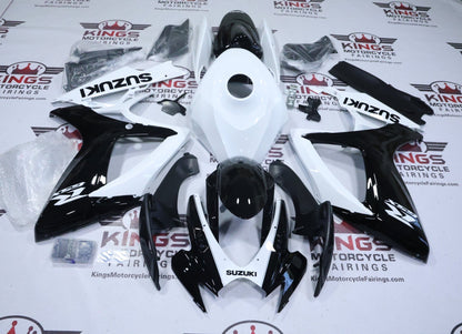 Suzuki GSXR600 Fairings (2006-2007) Black, White at KingsMotorcycleFairings.com