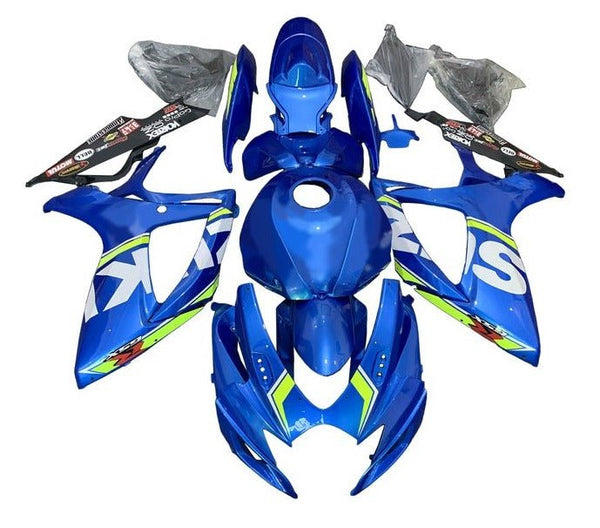 Suzuki GSXR 600 Fairings (2006-2007) Blue, Neon Yellow, White at KingsMotorcycleFairings.com