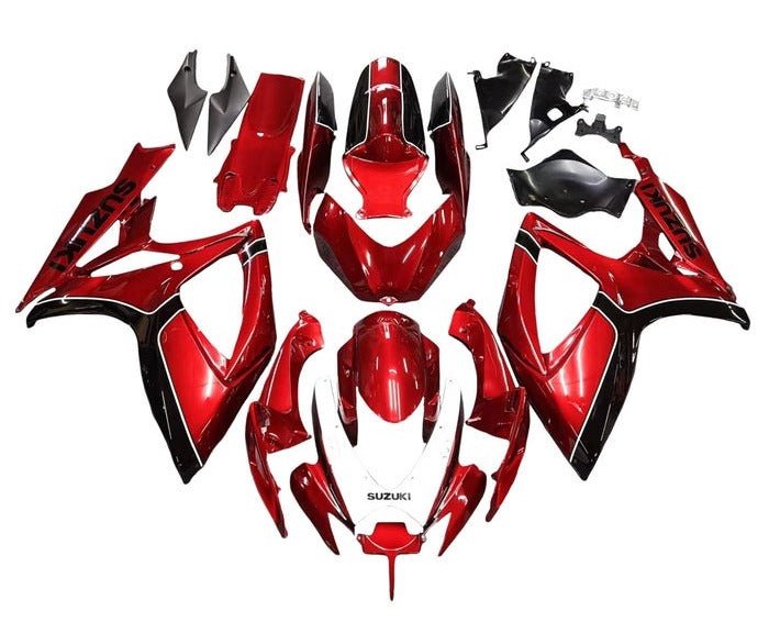 Suzuki GSXR 600 Fairings (2006-2007) Candy Red, Black, White at KingsMotorcycleFairings.com