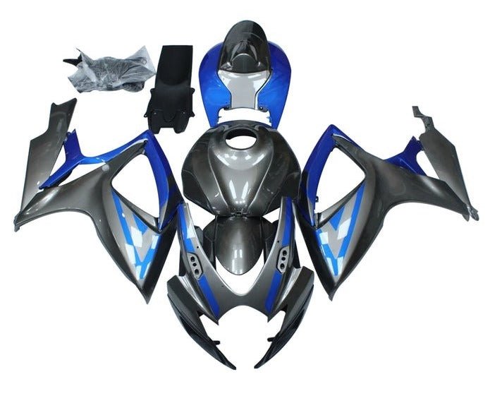 Suzuki GSXR 600 Fairings (2006-2007) Gray, Blue at KingsMotorcycleFairings.com