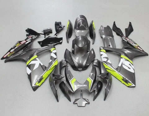 Suzuki GSXR600 Fairings (2006-2007) Gray, Yellow, White, Black at KingsMotorcycleFairings.com
