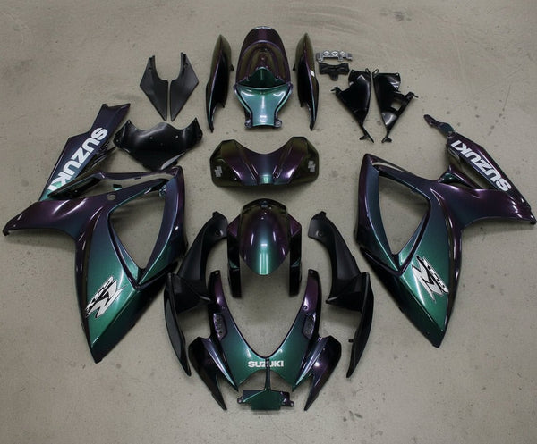 Suzuki GSXR600 Fairings (2006-2007) Green, Dark Purple Chameleon at KingsMotorcycleFairings.com