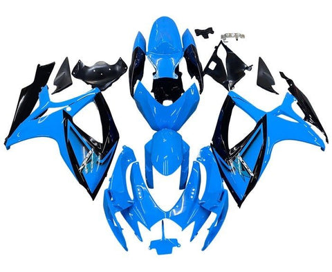 Suzuki GSXR 600 Fairings (2006-2007) Light Blue, Black at KingsMotorcycleFairings.com