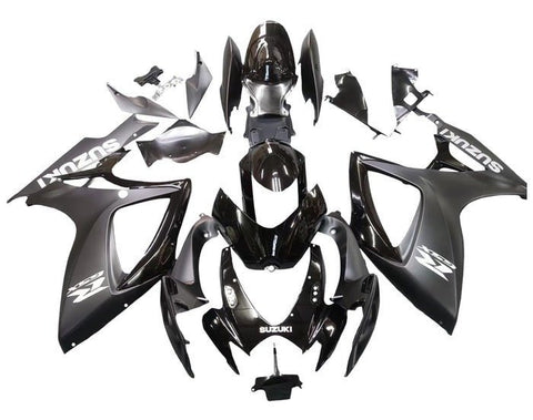 Suzuki GSXR 600 Fairings (2006-2007) Matte Black, Gloss Black, Gray at KingsMotorcycleFairings.com