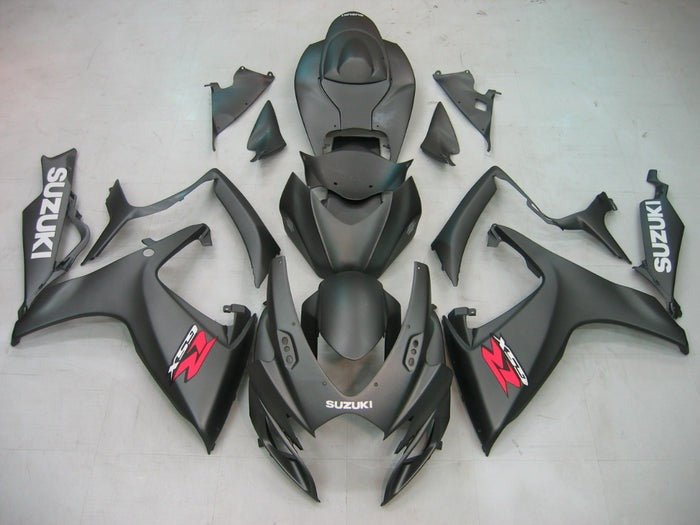 Suzuki GSXR 600 Fairings (2006-2007) Matte Black, White, Red at KingsMotorcycleFairings.com