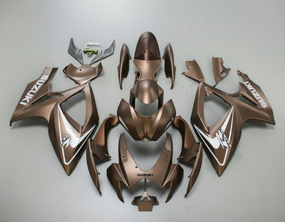 Suzuki GSXR600 Fairings (2006-2007) Matte Brown, White at KingsMotorcycleFairings.com