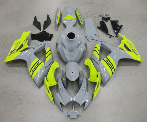 Suzuki GSXR 600 Fairings (2006-2007) Nardo Gray, Neon Yellow at KingsMotorcycleFairings.com