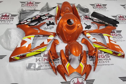Suzuki GSXR600 Fairings (2006-2007) Orange, White, Neon Yellow at KingsMotorcycleFairings.com