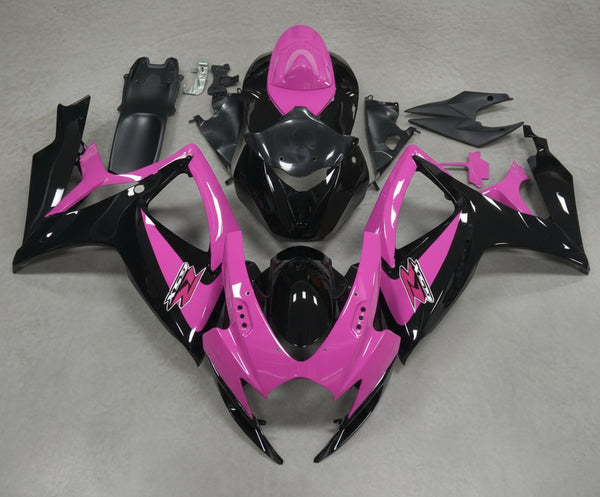 Suzuki GSXR 600 Fairings (2006-2007) Pink, Black at KingsMotorcycleFairings.com