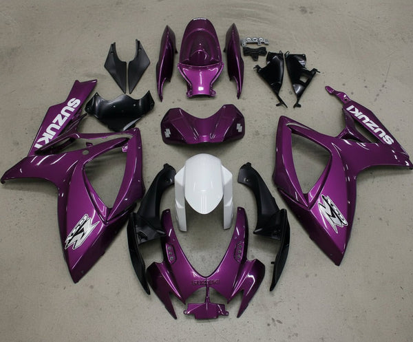 Suzuki GSXR600 Fairings (2006-2007) Purple, White, Gray at KingsMotorcycleFairings.com