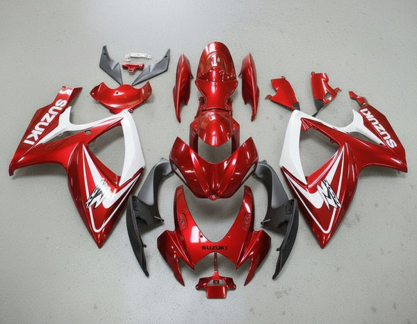 Suzuki GSXR600 Fairings (2006-2007) Red Candy, White at KingsMotorcycleFairings.com