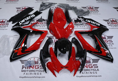 Suzuki GSXR600 Fairings (2006-2007) Red, Black, White, Dark Gray at KingsMotorcycleFairings.com