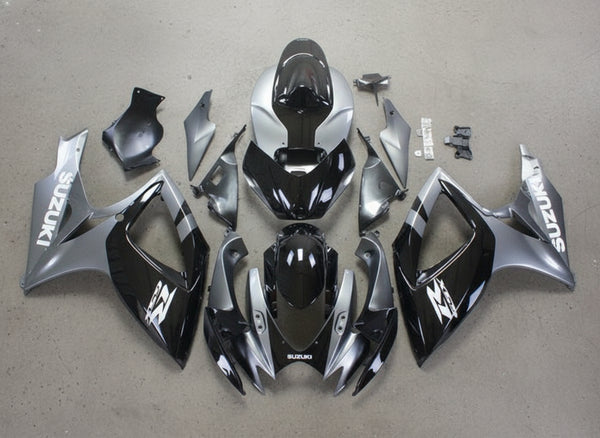 Suzuki GSXR 600 Fairings (2006-2007) Silver, Black, White at KingsMotorcycleFairings.com