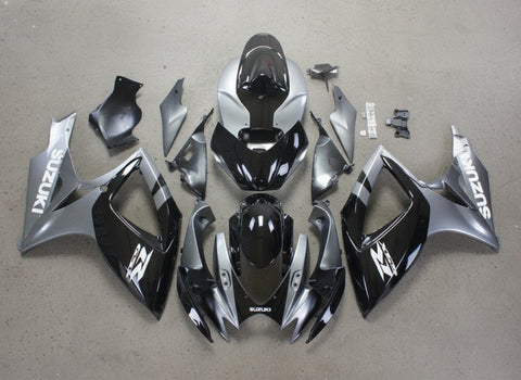 Suzuki GSXR 600 Fairings (2006-2007) Silver, Black, White at KingsMotorcycleFairings.com