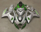 Suzuki GSXR 600 Fairings (2006-2007) Silver, Green at KingsMotorcycleFairings.com