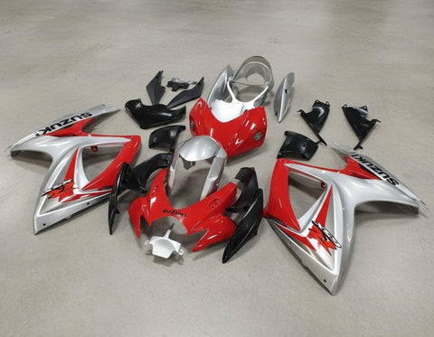 Suzuki GSXR 600 Fairings (2006-2007) Silver, Red, Black at KingsMotorcycleFairings.com