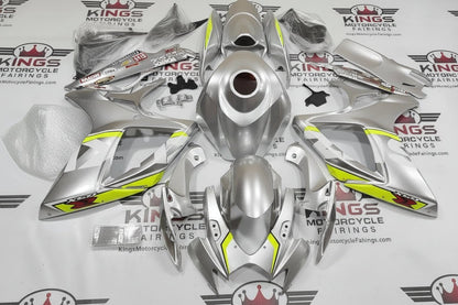 Suzuki GSXR600 Fairings (2006-2007) Silver, White, Neon Yellow at KingsMotorcycleFairings.com