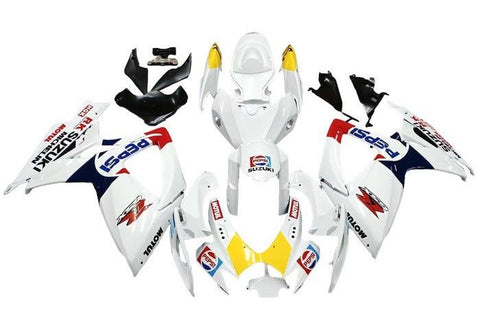 Suzuki GSXR 600 Fairings (2006-2007) White Pepsi at KingsMotorcycleFairings.com