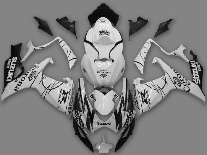 Suzuki GSXR 600 Fairings (2006-2007) White, Black Alstare at KingsMotorcycleFairings.com