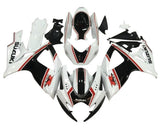 Suzuki GSXR 600 Fairings (2006-2007) White, Black, Red Stripe at KingsMotorcycleFairings.com