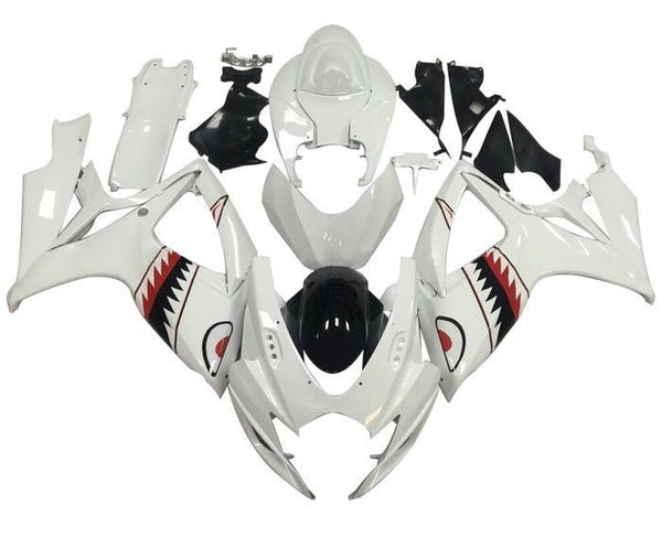 Suzuki GSXR 600 Fairings (2006-2007) White, Black, Red, Shark at KingsMotorcycleFairings.com