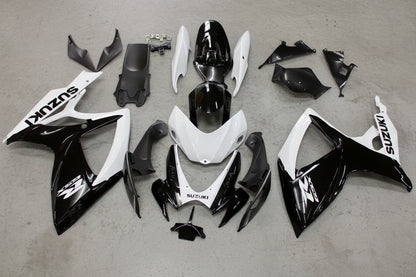 Suzuki GSXR 600 Fairings (2006-2007) White, Black at KingsMotorcycleFairings.com