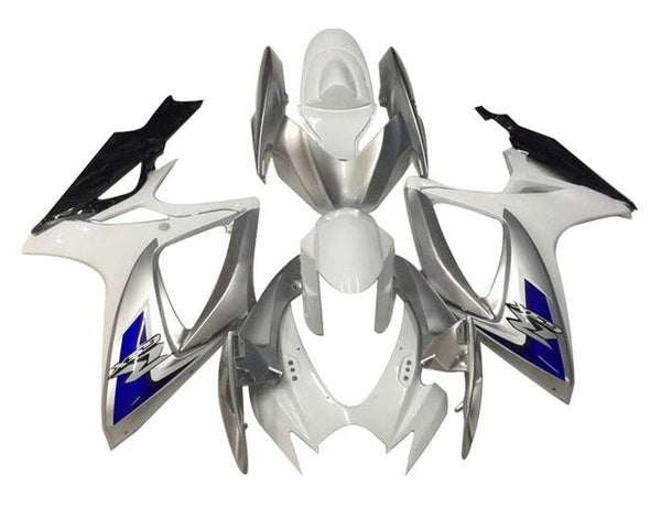 Suzuki GSXR 600 Fairings (2006-2007) White, Silver, Blue, Black at KingsMotorcycleFairings.com