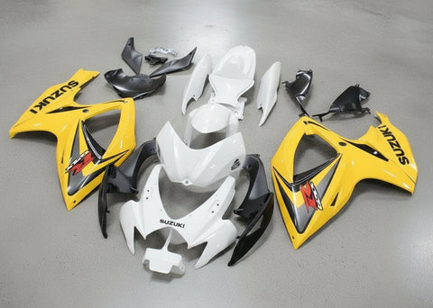 Suzuki GSXR600 Fairings (2006-2007) White, Yellow, Black, Gray at KingsMotorcycleFairings.com