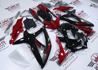 Suzuki GSXR600 Fairings (2008-2010) Black, Dark Red, Gray at KingsMotorcycleFairings.com