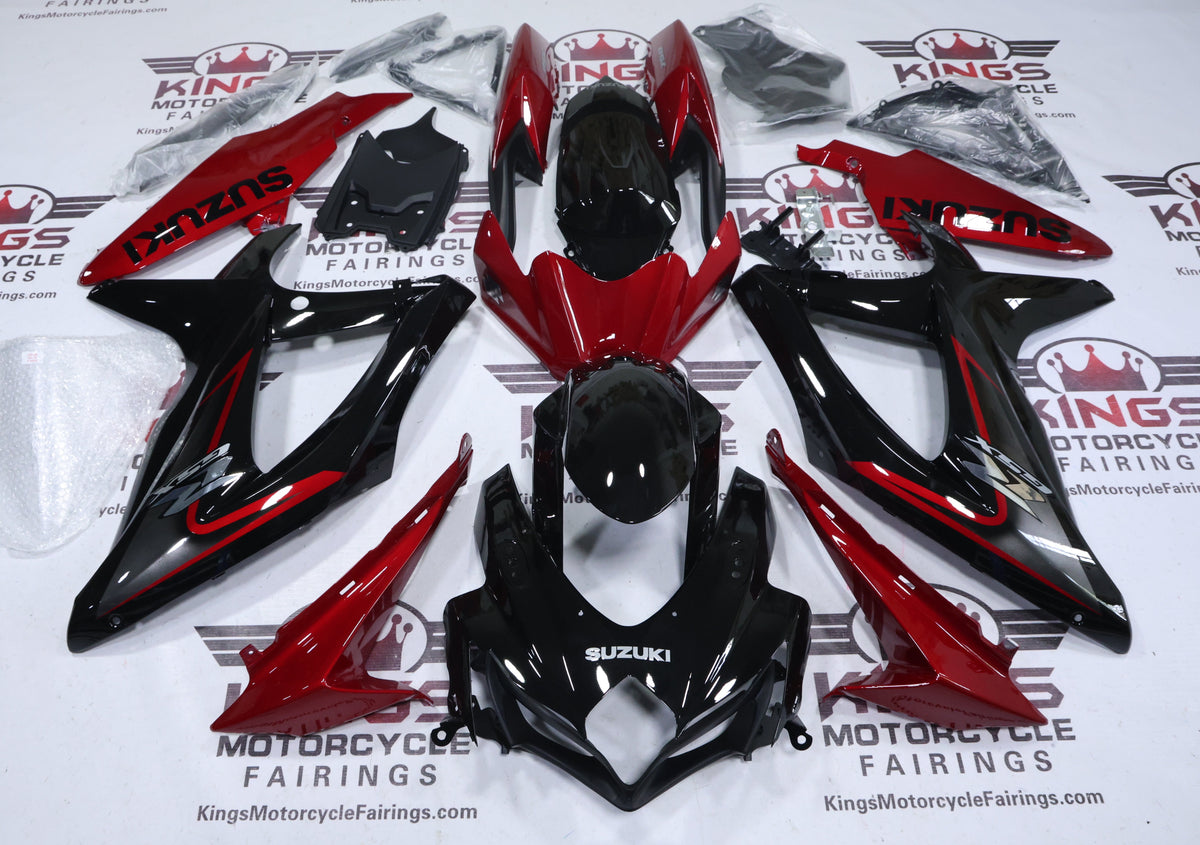 Suzuki GSXR600 Fairings (2008-2010) Black, Dark Red, Gray from KingsMotorcycleFairings.com.