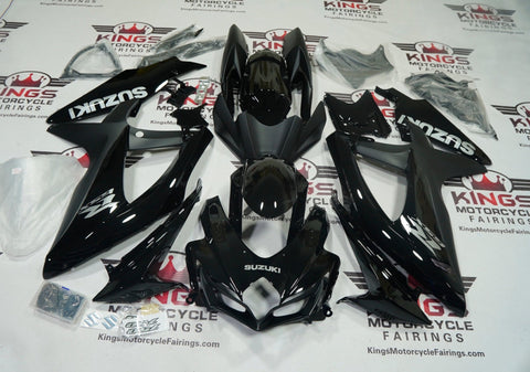 Suzuki GSXR600 Fairings (2008-2010) Black, Matte Black, Silver at KingsMotorcycleFairings.com