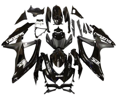 Suzuki GSXR 600 Fairings (2008-2010) Black, Matte Black at KingsMotorcycleFairings.com