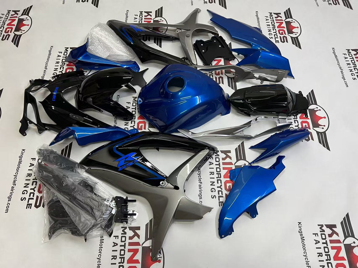 Suzuki GSXR600 Fairings (2008-2010) Blue, Black, Dark Gray at KingsMotorcycleFairings.com