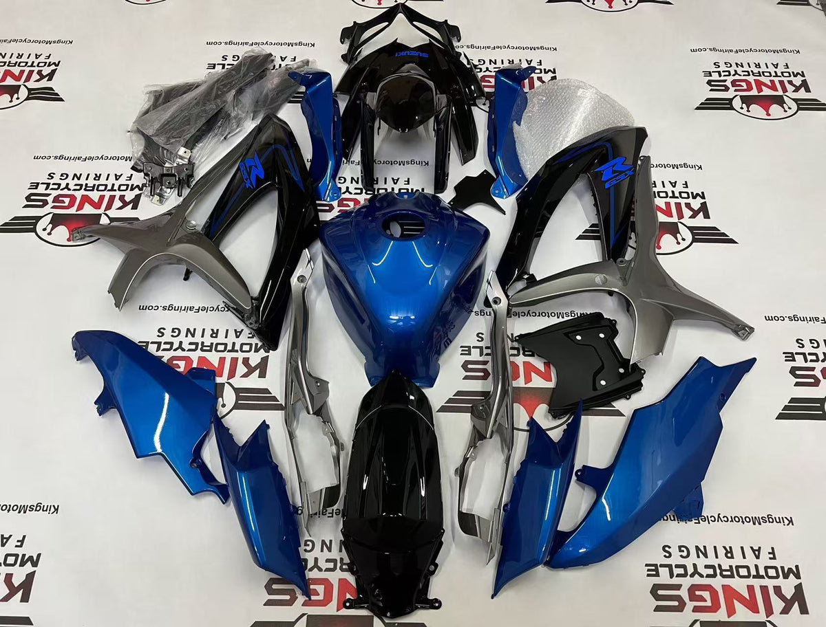 Suzuki GSXR600 Fairings (2008-2010) Blue, Black, Dark Gray from KingsMotorcycleFairings.com