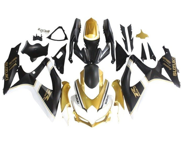Suzuki GSXR 600 Fairings (2008-2010) Gold, Black, White at KingsMotorcycleFairings.com