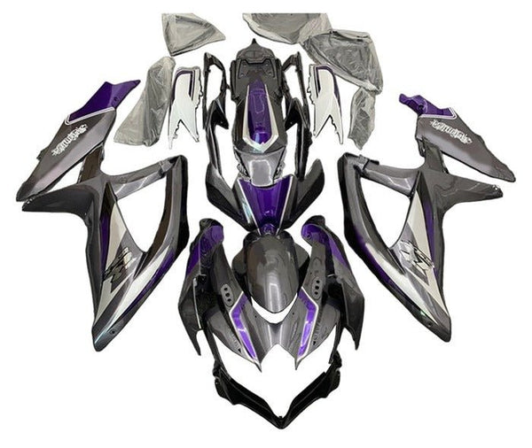 Suzuki GSXR 600 Fairings (2008-2010) Gray, Purple, Silver at KingsMotorcycleFairings.com