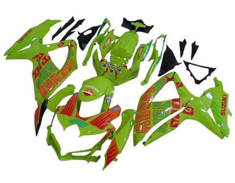 Suzuki GSXR 600 Fairings (2008-2010) Green, Orange Rossi #46 at KingsMotorcycleFairings.com