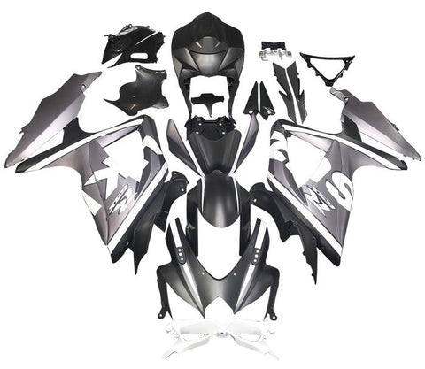 Suzuki GSXR 600 Fairings (2008-2010) Matte Black, Gray, White at KingsMotorcycleFairings.com