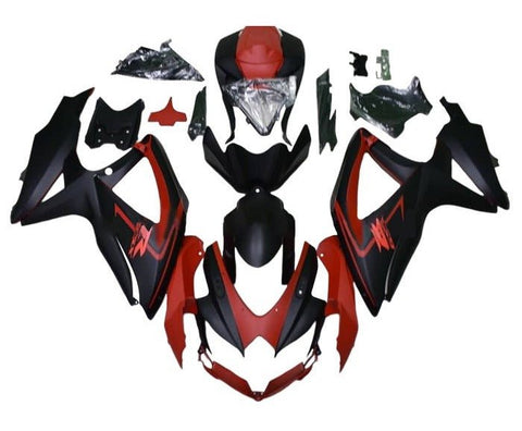 Suzuki GSXR 600 Fairings (2008-2010) Matte Red, Matte Black at KingsMotorcycleFairings.com
