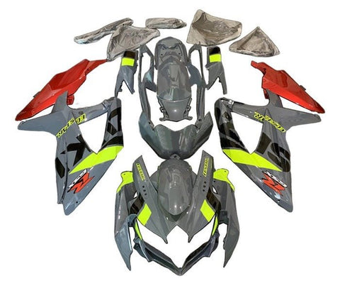 Suzuki GSXR 600 Fairings (2008-2010) Nardo Gray, Black, Neon Yellow, Red at KingsMotorcycleFairings.com