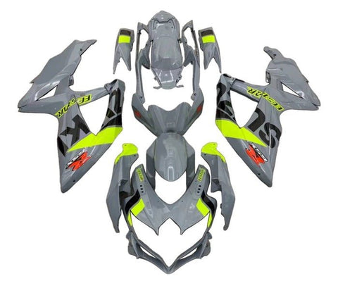 Suzuki GSXR 600 Fairings (2008-2010) Nardo Gray, Black, Neon Yellow at KingsMotorcycleFairings.com