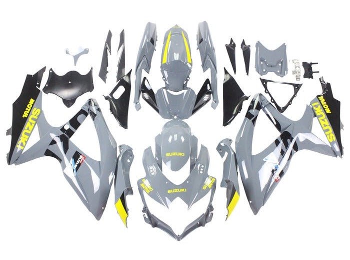 Suzuki GSXR600 Fairing Kit (2008-2010) Nardo Gray, Yellow, Black at KingsMotorcycleFairings.com