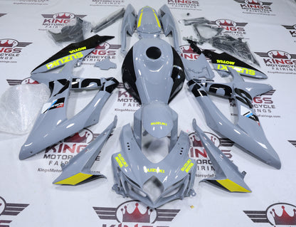 Suzuki GSXR600 Fairings (2008-2010) Nardo Gray, Black, Neon Yellow from KingsMotorcycleFairings.com