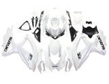 Suzuki GSXR 600 Fairings (2008-2010) White, Black Gloss at KingsMotorcycleFairings.com