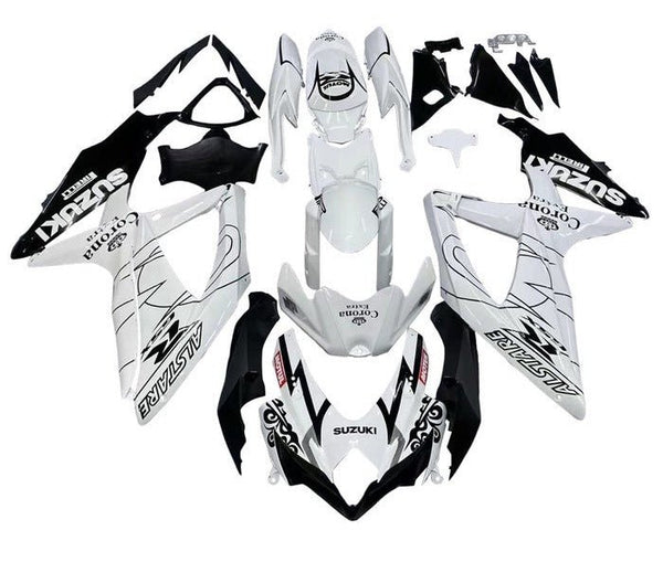 Suzuki GSXR 600 Fairings (2008-2010) White, Black, Tribal at KingsMotorcycleFairings.com