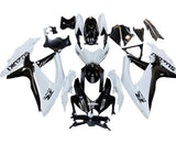 Suzuki GSXR 600 Fairings (2008-2010) White, Black at KingsMotorcycleFairings.com