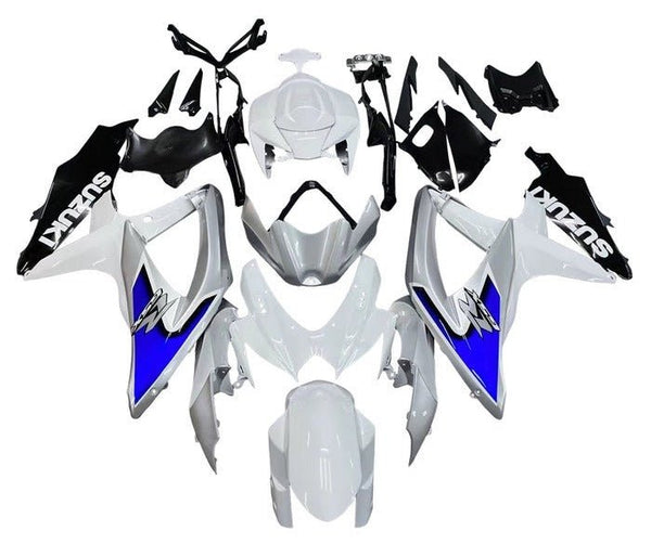 Suzuki GSXR 600 Fairings (2008-2010) White, Silver, Blue, Black at KingsMotorcycleFairings.com
