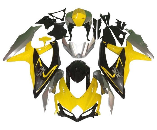 Suzuki GSXR 600 Fairings (2008-2010) Yellow, Black, Gray at KingsMotorcycleFairings.com